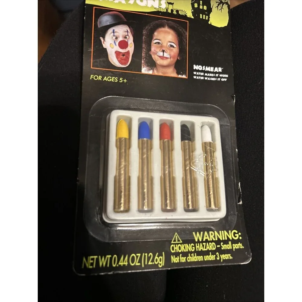 Halloween Make Up Sticks Bright Colored Make Up Crayons 5 Colors